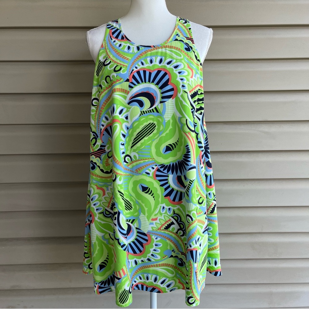 •Crown & Ivy• Mod Print Sleeveless Keyhole Dress - Size Small